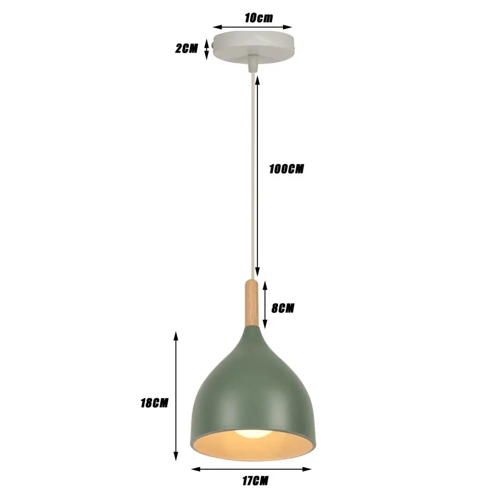 suspension lumineuse moderne vert conique câble suspendu salon chambrehôtel