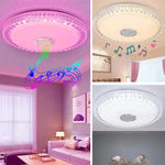 luminaire led cristaux facettes haut parleur bluetooth télécommande moderne multicolore