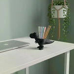 support plante forme dinosaure noir mat contemporain adhésif succulenteintérieur extérieur