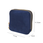 porte bijoux velours violet bleu marine classique glissière cartes billets cosmétique voyage