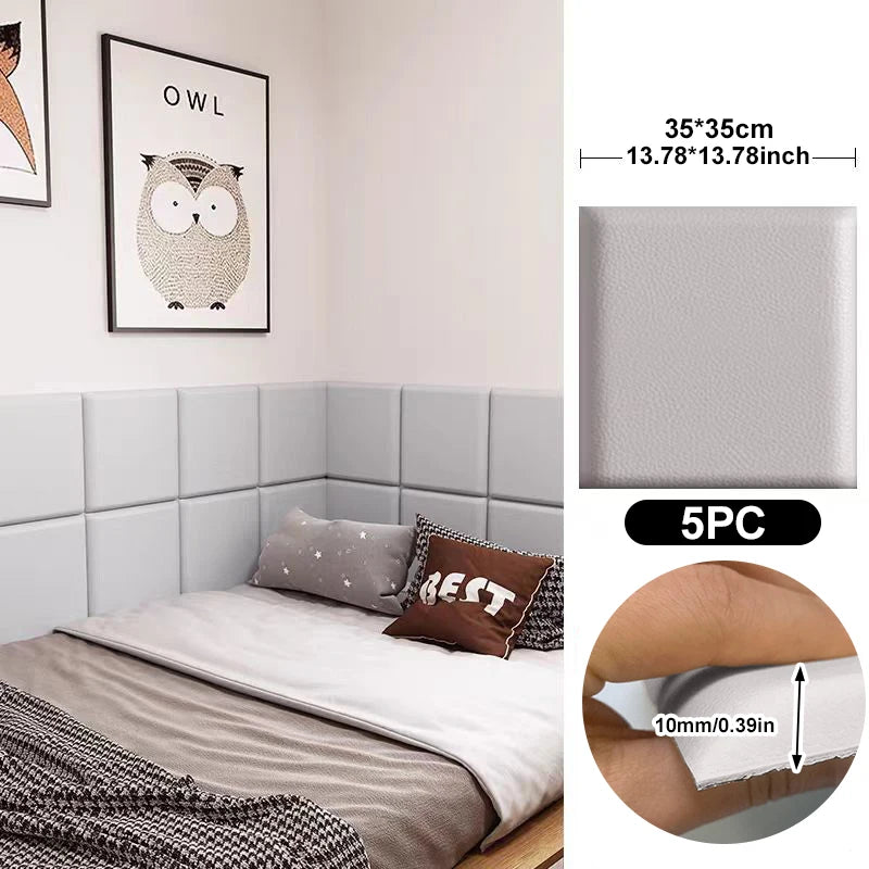 panneaux protection murale adhésifs anti choc modernes bleu clair gris rose pâle vert texture