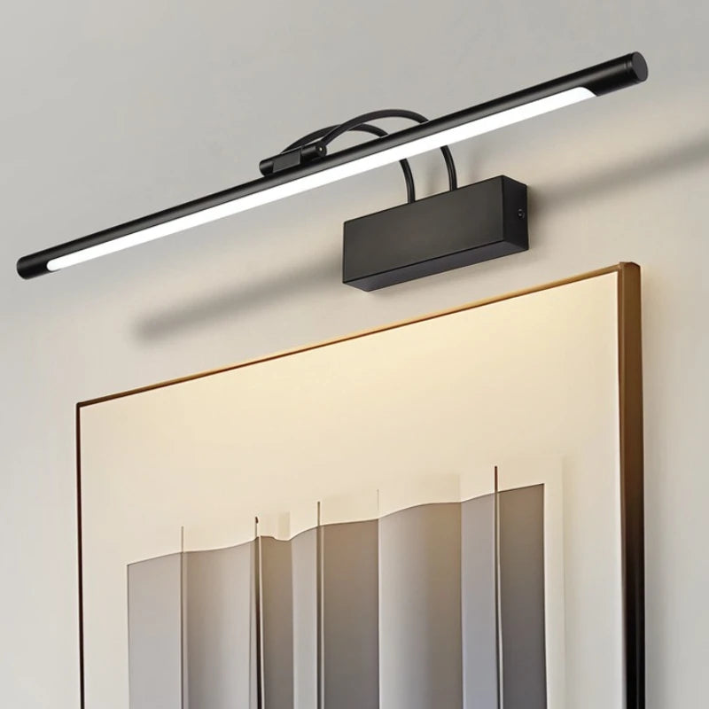 lampe led moderne argentée fixée mur 60cm clips fixation 12w
