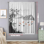 rideaux blancs paysages japonais aquarelle moderne pièces polyester 75x166cm 105x230cm
