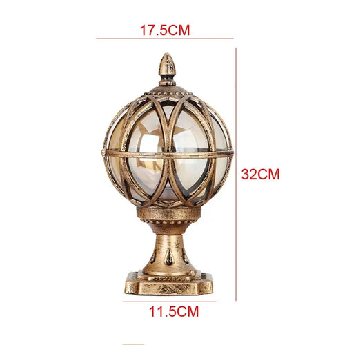 Lampe solaire lampe murale noir doré grille métallique ajourée sphère translucide classique vintage