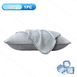 coussin rafraîchissant respirant coton polyester maternité bleu gris moderne points geometrie