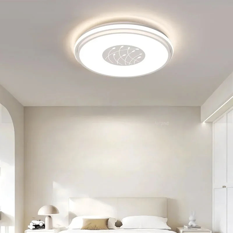 Lampes plafonnieres led moderne blanc geometrique floral chambre salon entrée