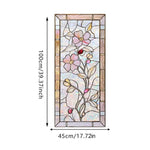 vitrail floral art nouveau opaques adhésif vert blanc bleu rose doré