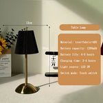 lampe table moderne or noir blanc plissée abat jour rechargeable certifications vde ul rohs
