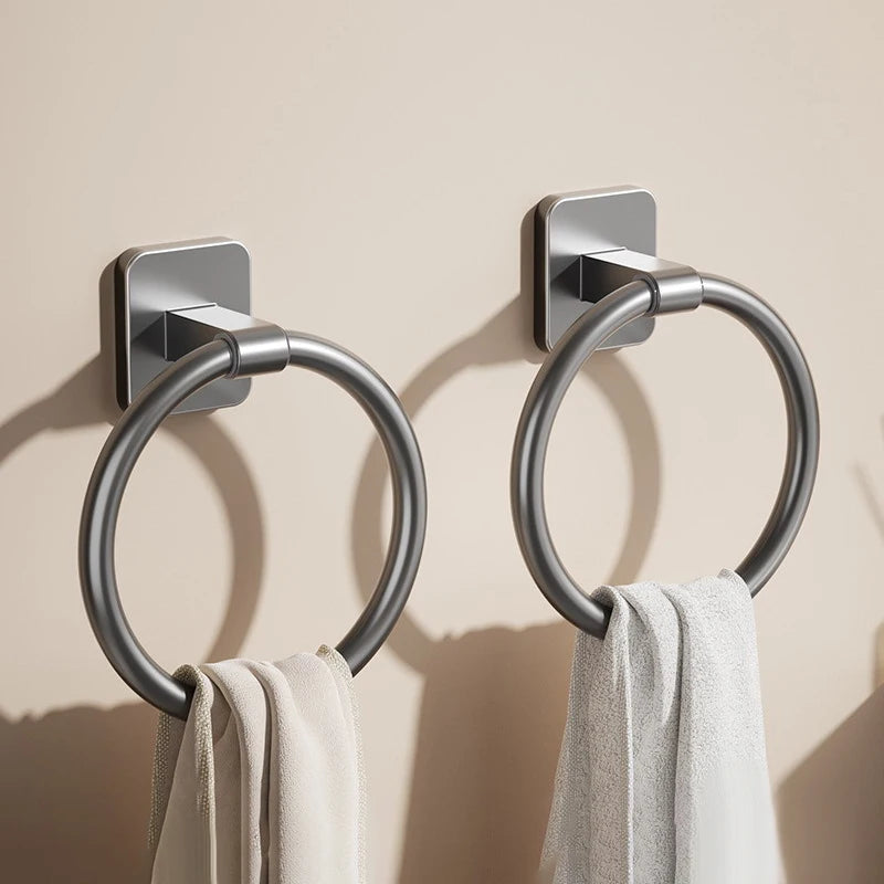 anneau serviettes salle bain cuivre argent or noir moderne adhésif trois couches lisse opaquet