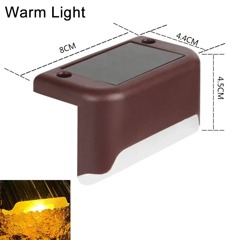 éclairage solaire led marches noir semi transparent adhésif extérieur moderne balcon patio jardin