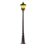lampe rue marron foncé classique ornements détails sculptés base solide extérieure ip65 led aluminium