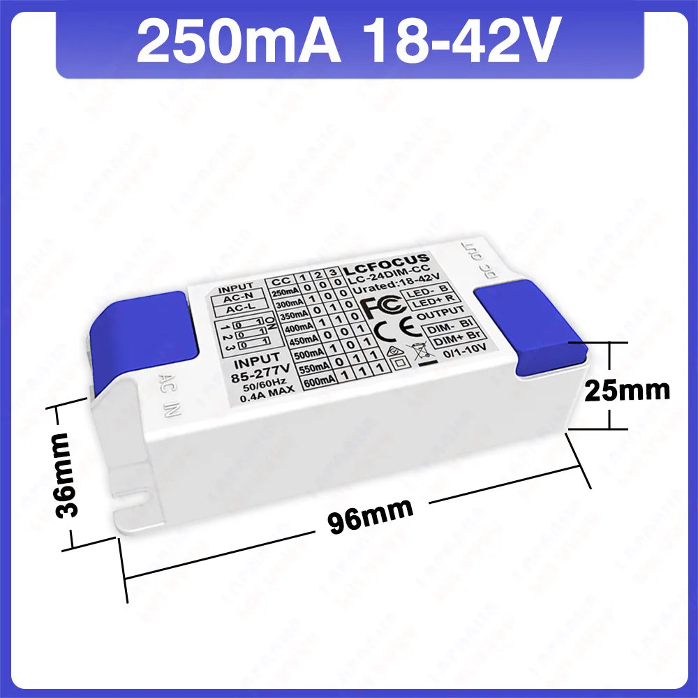 driver led 10v dimmable 18 42v blanc bleu moderne câbles noirs interrupteur rotatif ans
