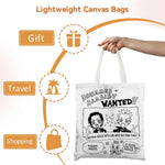 sac main blanc dessins humoristiques messages modernes réutilisable toile 16x40cm