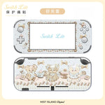 coque protection nintendo switch lite animaux mignons blanc rose bleu adhésif festive