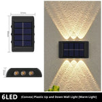 lampe murale solaire noire moderne panneau solaire blanc led extérieure jardin paysage