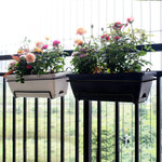 jardinière bac fleurs verte moderne clips métalliques rouille noire rechargeable extérieure balcon