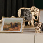 cadre photo classique or décoration florale photos vintage pied métal