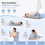 coussin ergonomique bleu clair tissu petits points confort lombaire lecture détente secondaire