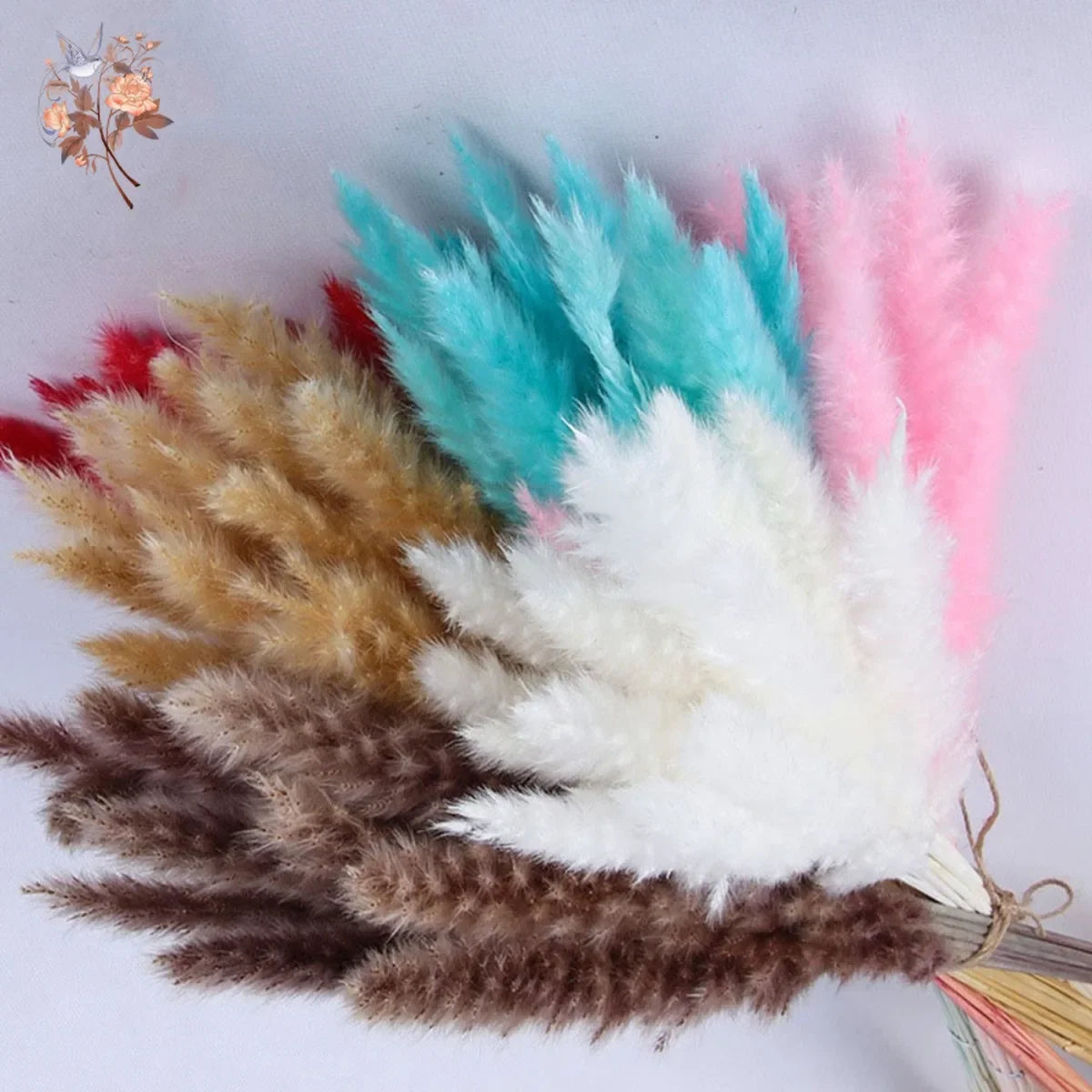 bouquet plumes séchées multicolores décoration maison mariage anniversaire bohème naturel rustique