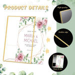 cadre photo acrylique transparent bord doré support table mariage menu menu transparent élégant