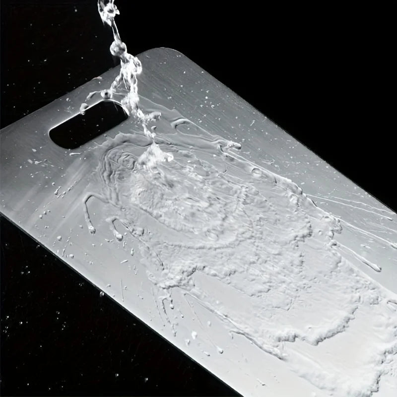 planches découper acier inoxydable surface brossée moderne trou accrochage durable alimentaire