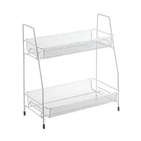 étagère plusieurs niveaux moderne noir blanche maille métallique multifonctionnelle rangement cosmétique minimaliste pieds solides