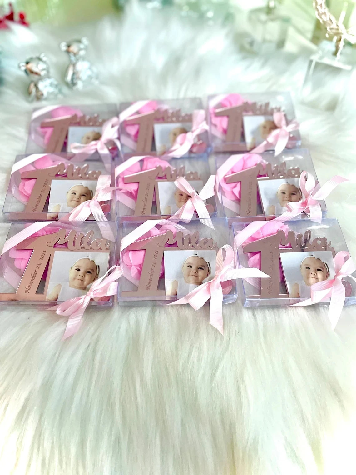 Cadre photo personnalisé 10 cm pour 1er anniversaire