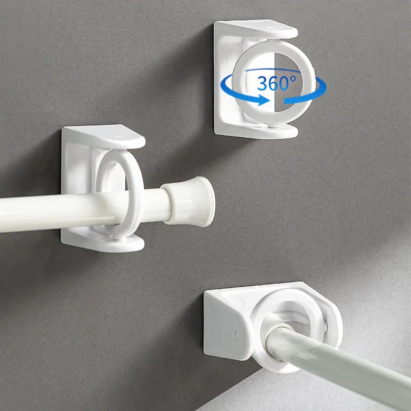 barre télescopique rotative 360° support serviettes crochets blanc moderne minimaliste
