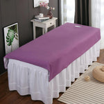 drap table massage uni imperméable marron blanc violet vert moderne spa relaxation face trous