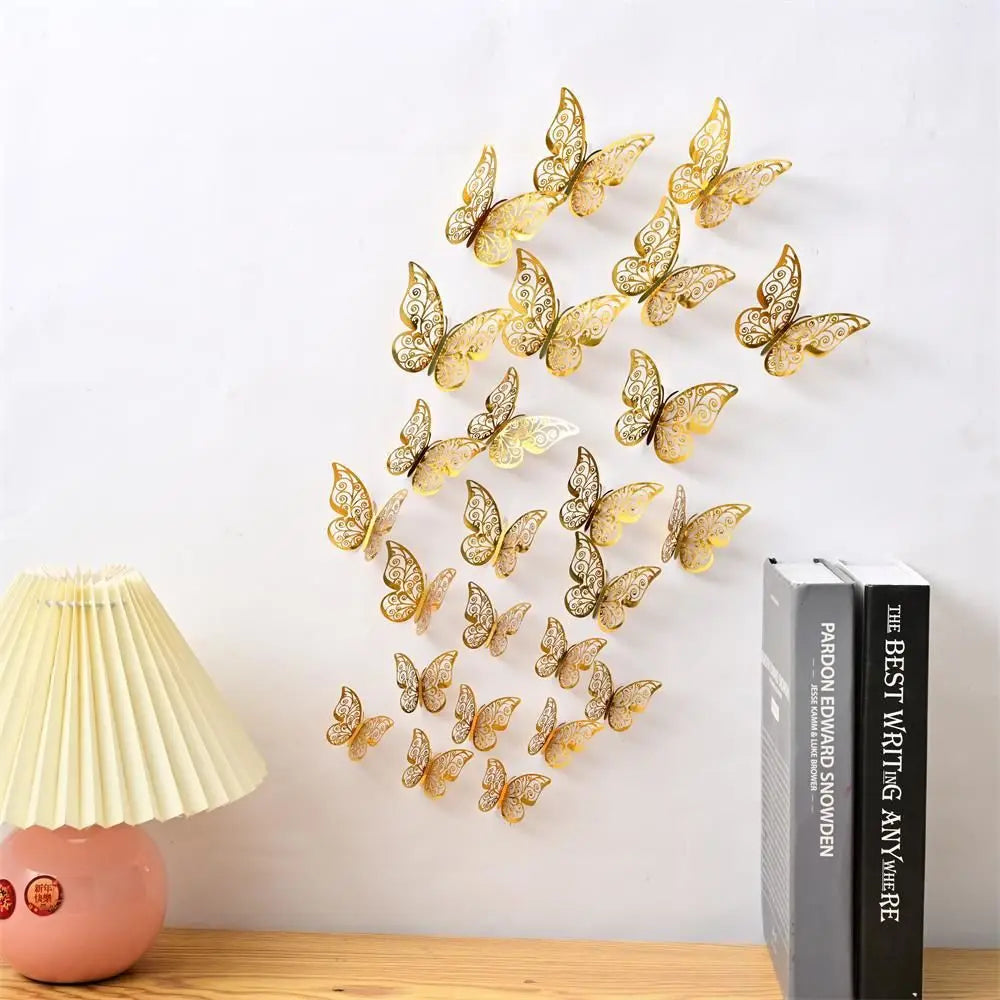 papillons décoratifs transparents artisanal adhésif jaune gris bleu vert rose violet doré rouge blanc