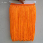franges polyester orange rayées 30cm long 5mètres rideau décoration vêtement textile moderne