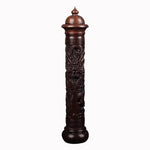 bougie d'encens artisanale sculptée motifs floraux marron clair support encens traditionnel