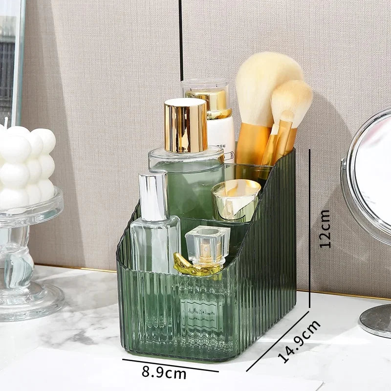 boîte rangement cosmétique transparente rayures verticales moderne minimaliste grilles petites grilles grandes