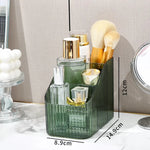 boîte rangement cosmétique transparente rayures verticales moderne minimaliste grilles petites grilles grandes