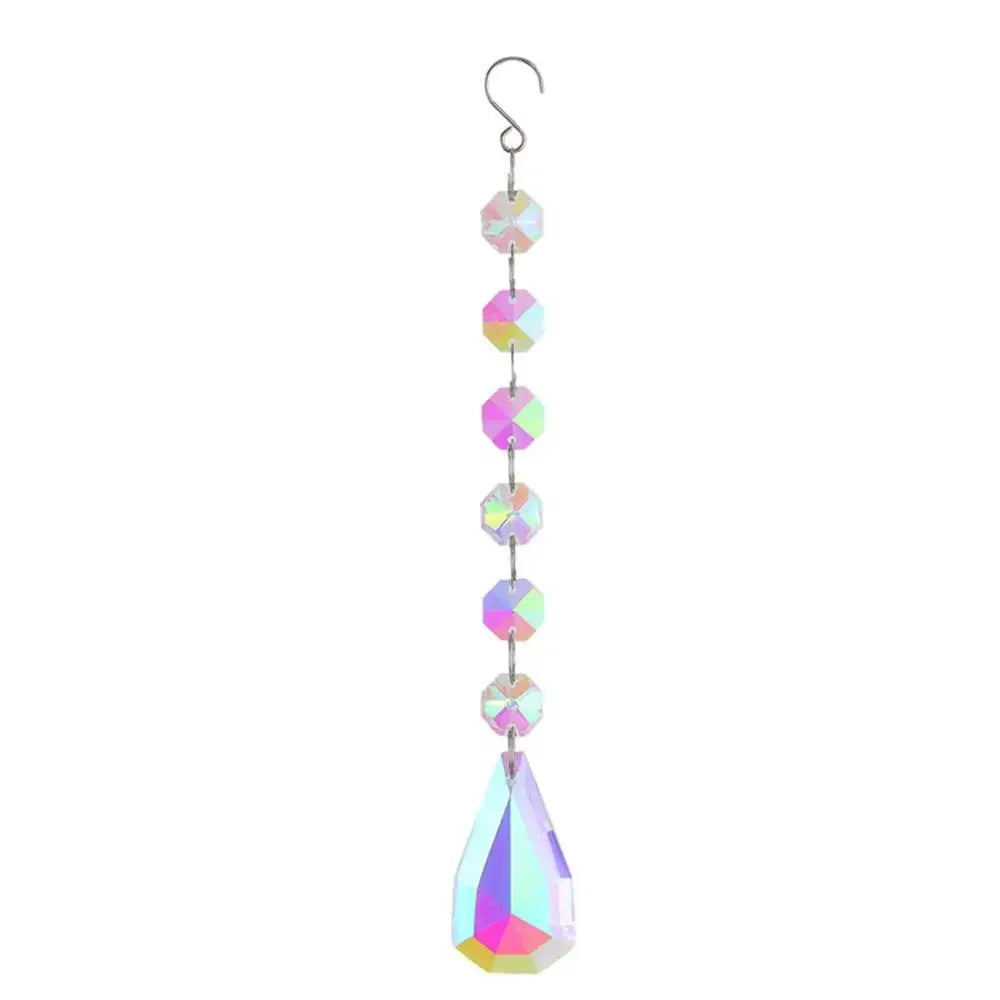 guirlande décorative cristaux célestes soleil lune étoile arc ciel chaîne métallique boho