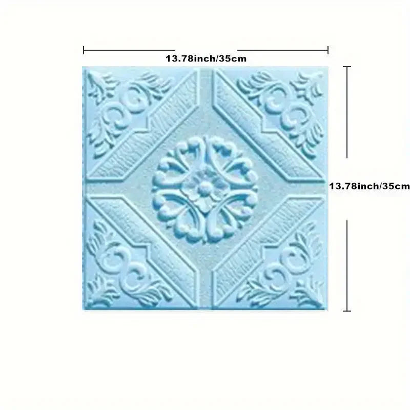 panneaux décoratifs adhésifs motif géométrique cercles floraux classique blanc mur carrelage