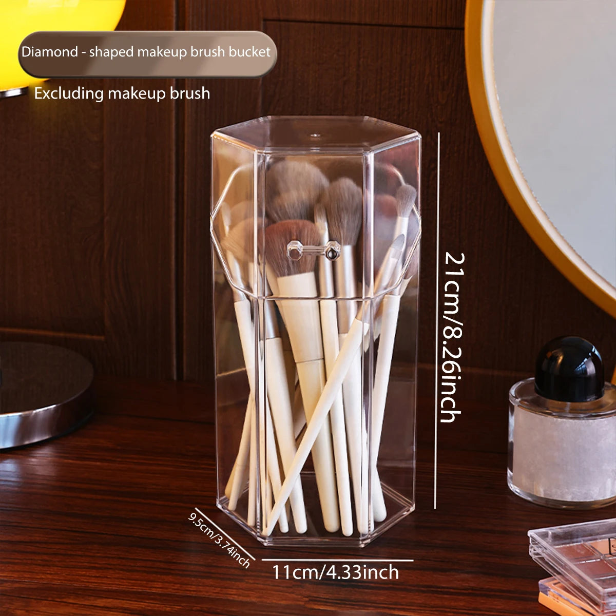 organisateur brosse maquillage transparent moderne rangement salle bain durable multiple usage chambre dortoir