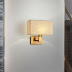 lampe murale moderne tissu beige vertical noir doréintérieur éclairage led fixée mur