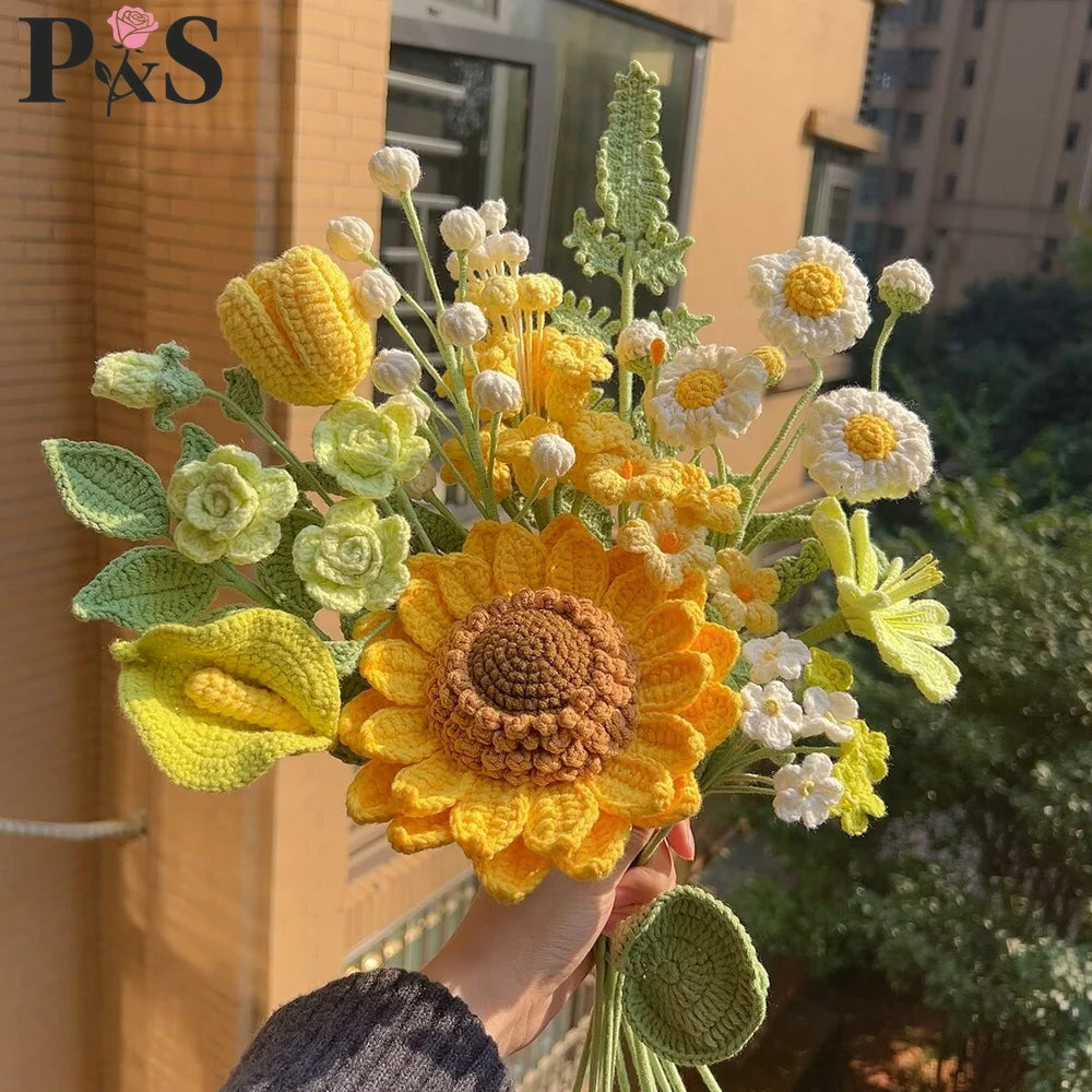 bouquet main fleurs artificielles jaunes blanches vertes intérieur mariage anniversaire decoration