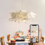 abat jour nuage blanc moderne suspension décoration chambre semi transparent
