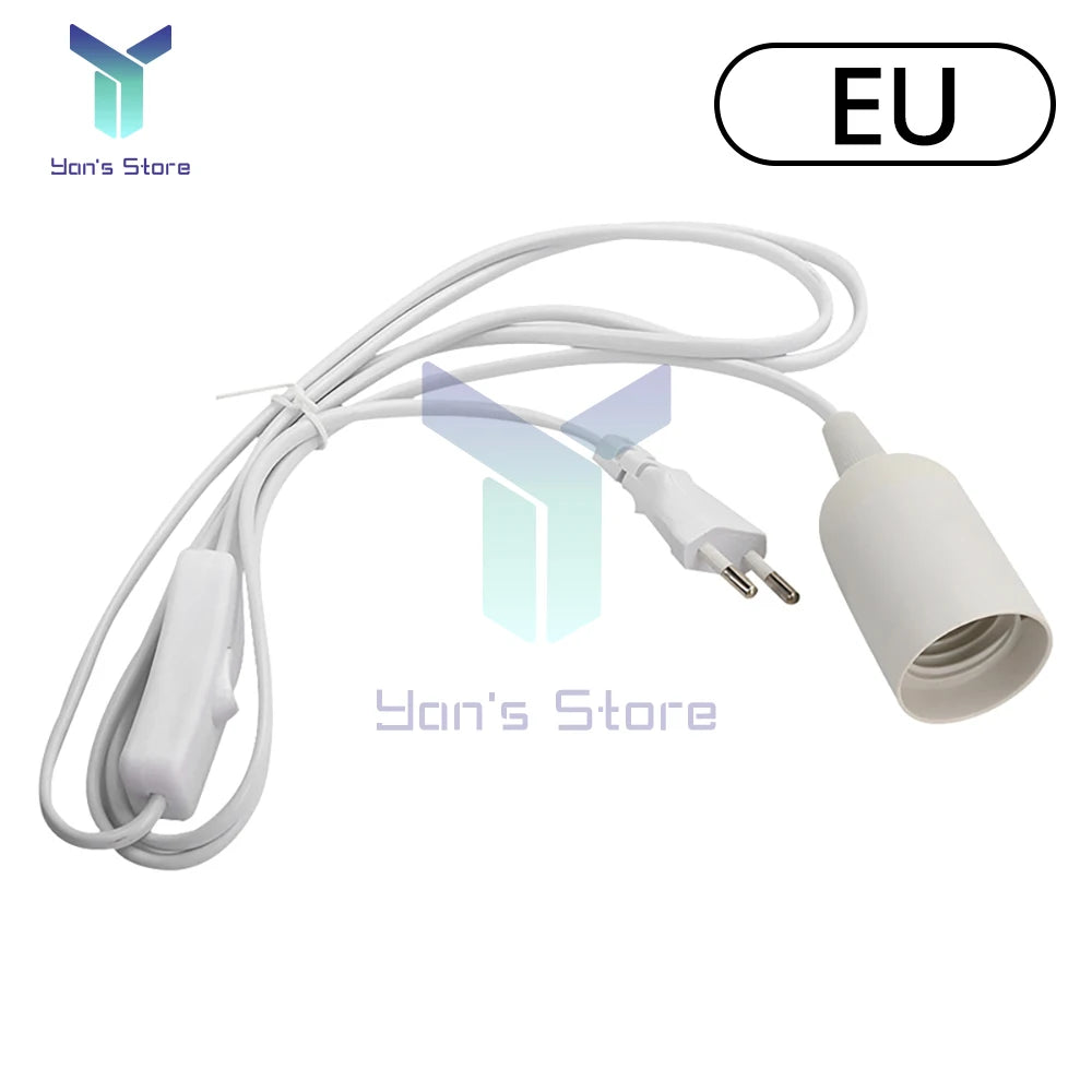 câble alimentation interrupteur blanc noir socquette E27 cordon fil clips moderne luminaire led