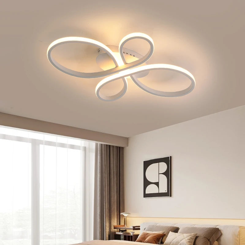 lampe led contemporaine minimaliste abstrait noir blanc fluides
