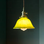 lampe suspendue vintage vert ombre matériau pierre verre 25cm ajustable 200cm autonomie e27