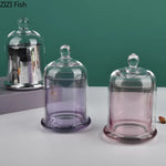 cloches verre moderne argenté violet rose vert transparentes