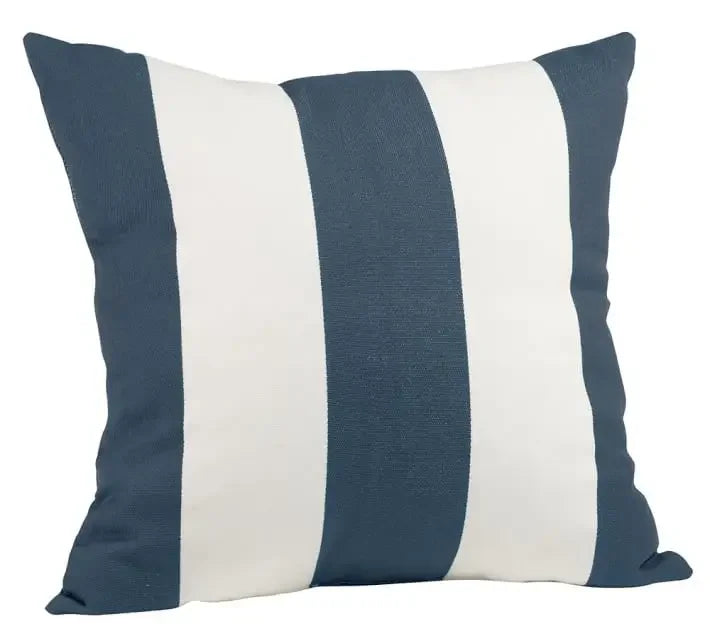 coussin géométrique velours motif rayures marin couleur bleu gris fixation dimension 45x45cm