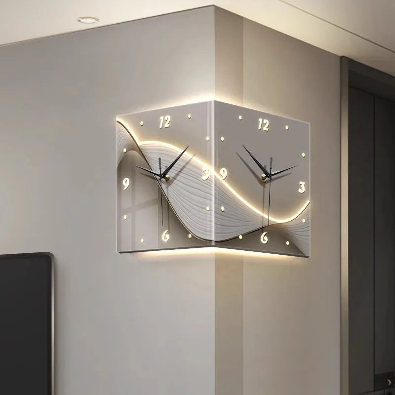 Horloge murale moderne dans une chambre à coucher décorée