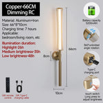 lampe murale rechargeable or noir maille métallique moderne interrupteur tactile câble usb télécommande 66cm