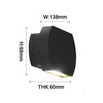 applique murale moderne lampe led étanche noir mat extérieure balcon jardin porte cour