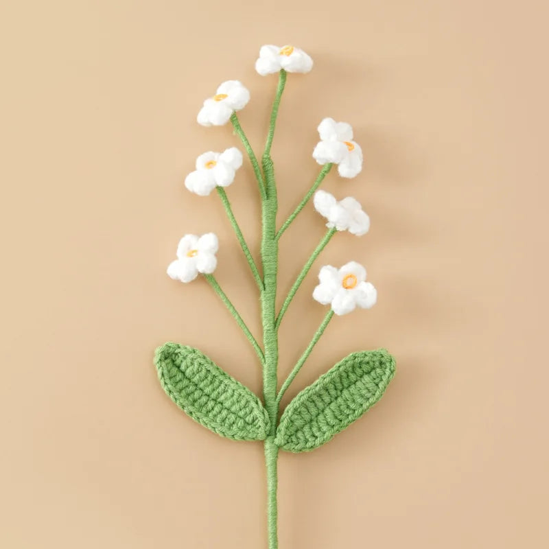 fleurs artificielles tricotées mariage anniversaire baby shower decoration maison bleu violet blanc