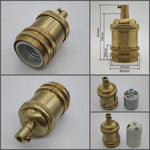 socquettes ampoule dorées douille blanche vintage base laiton fixations classiques ul sécurité echangement facile